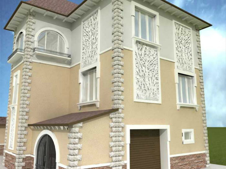 Красивый фасад дома с декором из пенопласта - это просто!