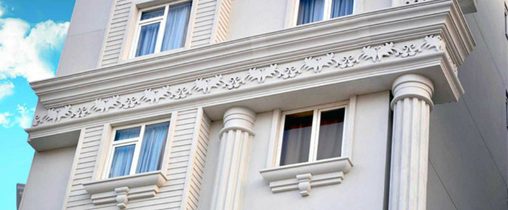 Пенопластовые элементы отделки фасада: Лёгкие и прочные