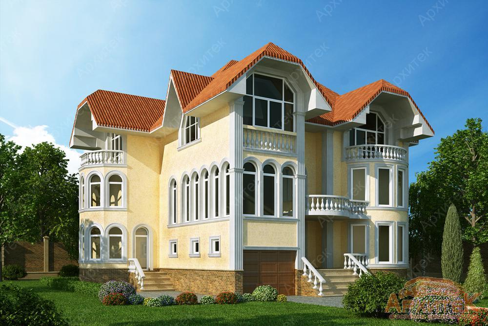 Проект фасада дома с пенопластовым декором своими руками.